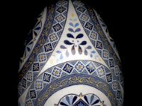 Cerulean Blues Ukrainian Easter Egg Pysanky By So Jeo : pysanky pysanka ukrainian easter egg batik art flowers floral sojeo artist art dyes beeswax wax kistka kistky shell eggshell dyes geometrics designs handcrafted ornament decoration Canada Nova Scotia Scotsburn